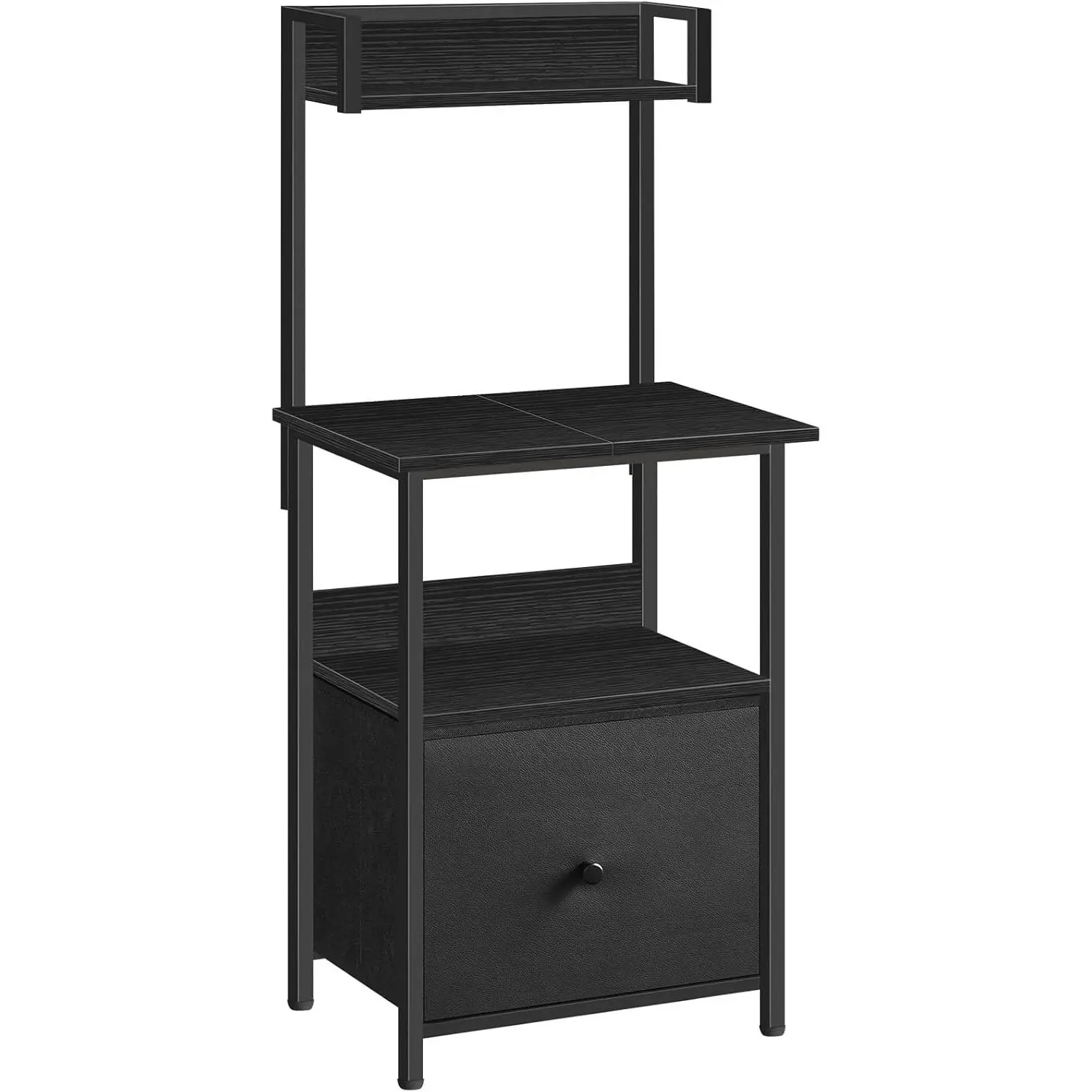 Printer Table with Storage, Home Printer Stand with File Cabinet, Fits A4/Letter Size Files, Printer Cabinet with Large Tabletop, Display Shelf, for Home Office, Black PTBK3501