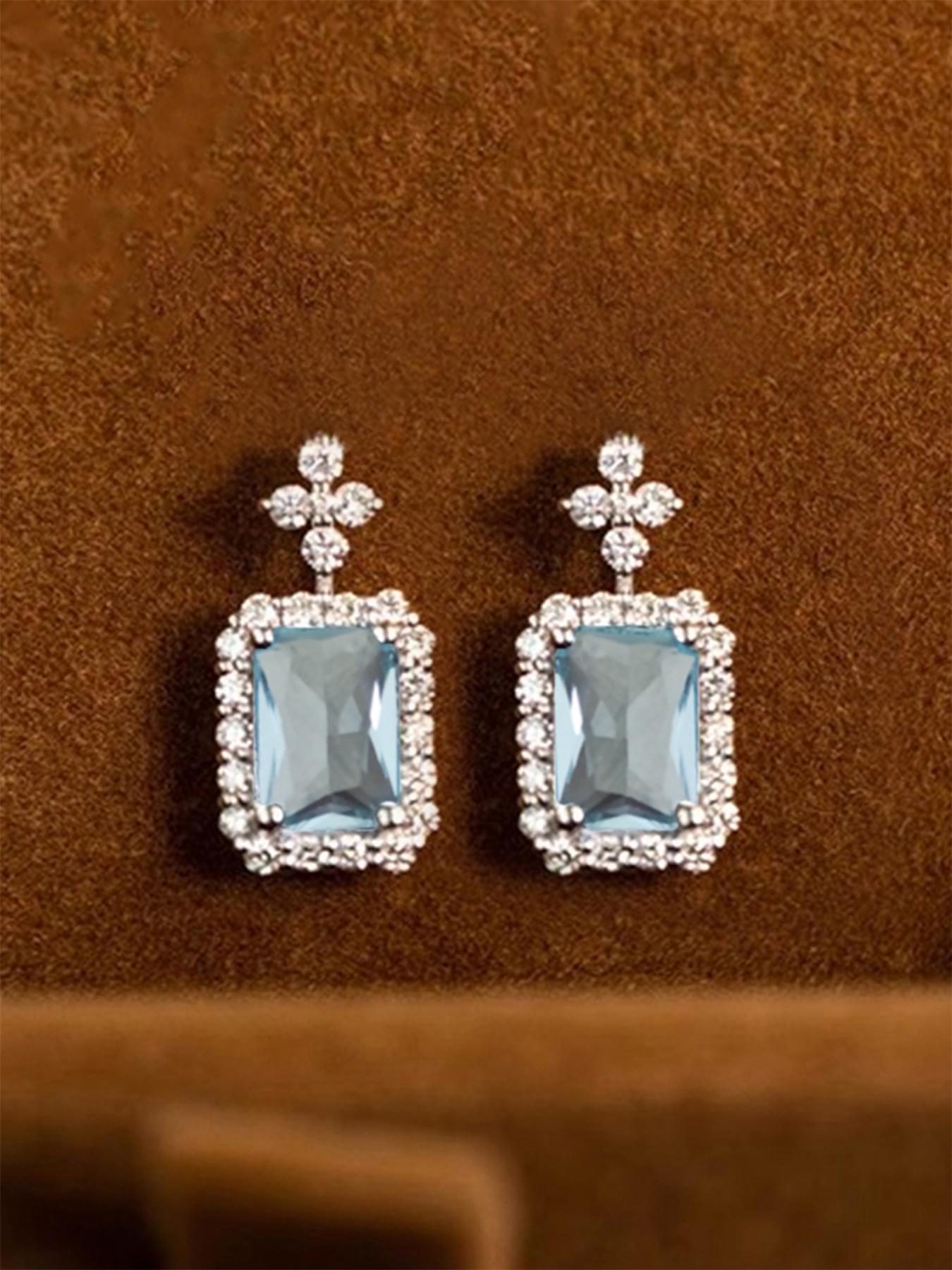 2024 New Style Artificial Zircon Decor Dangle Earrings, Statement Earrings, Elegant Jewelry for Women, Trendy All-match & Exquisite Jewelry for Birthday Gift, Dainty Gift for Your Love