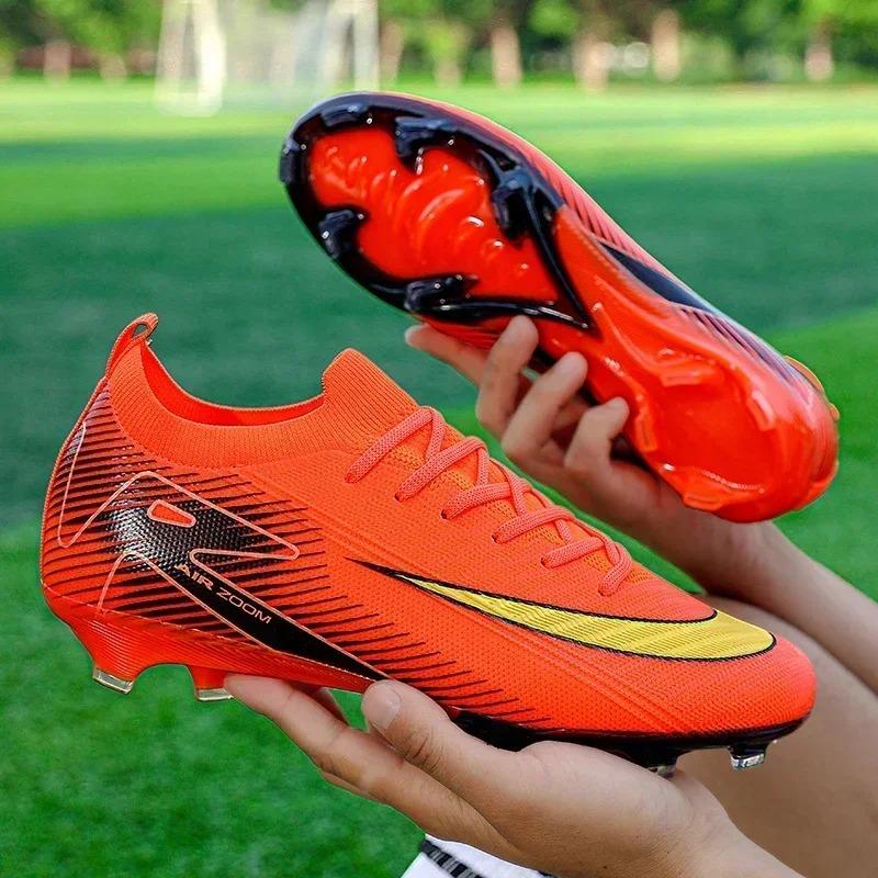 New Men Football Boots Cleats Shoes Soccer Long Spikes Training Ultralight Outdoor Drop Soccer Shoes FG Non-Slip