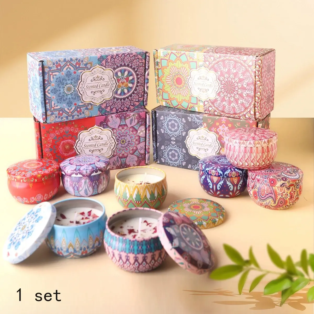2-Pack Soy Wax Dry Flower Scented Candles, Birthday Gift Box, Aromatic Fragrance, Perfect for Home Decor, Ideal Present for Loved Ones