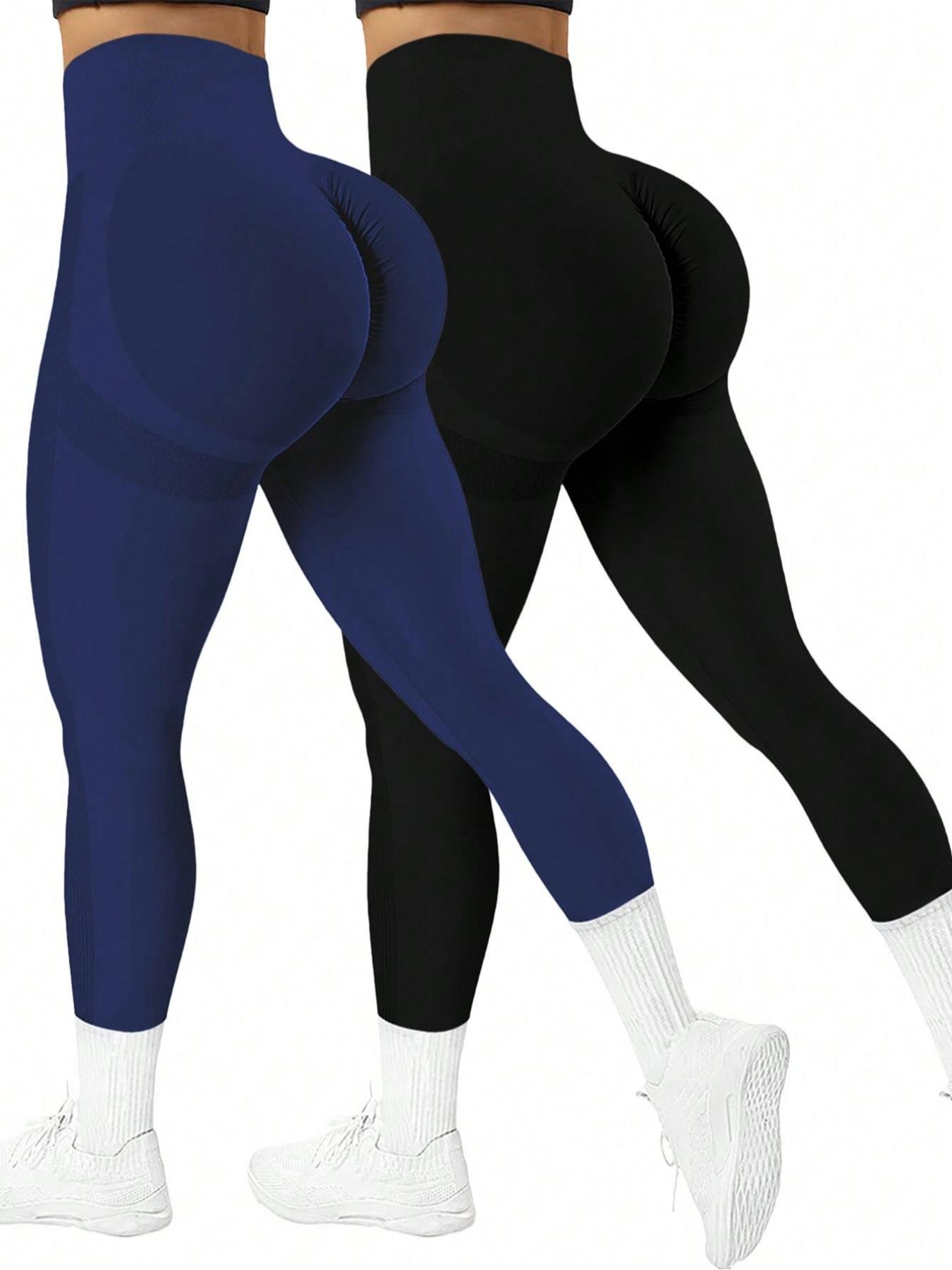 Women's Solid Color High Waist Sports Leggings, Breathable Comfortable Skinny Pants, Ladies Sportswear for Yoga Gym Workout Women's Solid Color High Waist Sports Leggings, Breathable Comfortable Skinny Pants, Ladies Sportswear for Yoga Gym Workout
