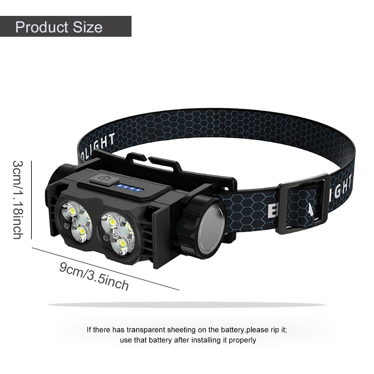 Multifunctional Working Headlamp, 1 Count USB Rechargeable Ultra-light & Portable Headlight with Power Display, Headlamp for Hiking Running Camping Travel Walking