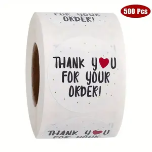 500pcs DIY Thank You Stickers, 1 Roll Pack, Ideal for Online Stores, Gift Box Decor, Packaging Labels, Multi-Functional, Conveys Gratitude