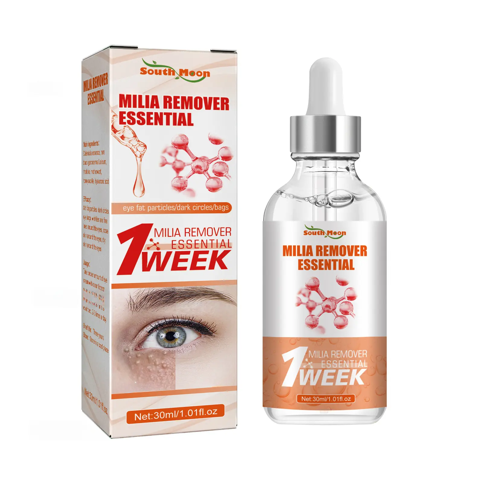 Milia Remover Eye Serum for Bumps & Dark Circles, South Moon Hydrating Eye Essence to Smooth Fine Lines and Under Eye Puffiness, TikTok Viral Skincare Treatment anti hydrate topical peptides Plumping Skin Sensitive Rescue Repair Epid,6,pep,u,infinite,aloe