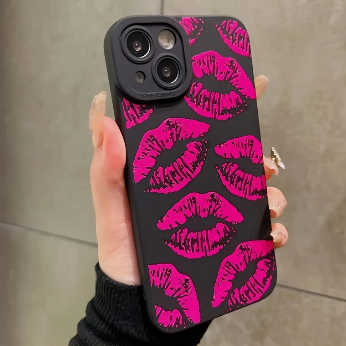 Red Lips Graphic Shockproof Soft TPU Phone Case - Coquette Aesthetic Cover for iOS Devices with Birthday Gifting Option, Protection for Fits iPhone 13+Pro Max, 14,15,16,17 Pro Max Mobile Accessory