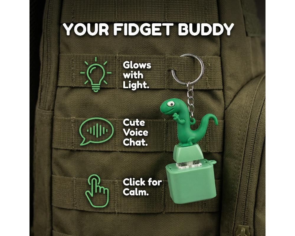 Frog, lizard, duck Mechanical Switch Fidget Keychain Animal Themed Light-Up Toy with Sound Effects Rechargeable Battery for Long-Lasting Use Stress Relief Tool for Office, School, or Travel Multiple Character Options Available