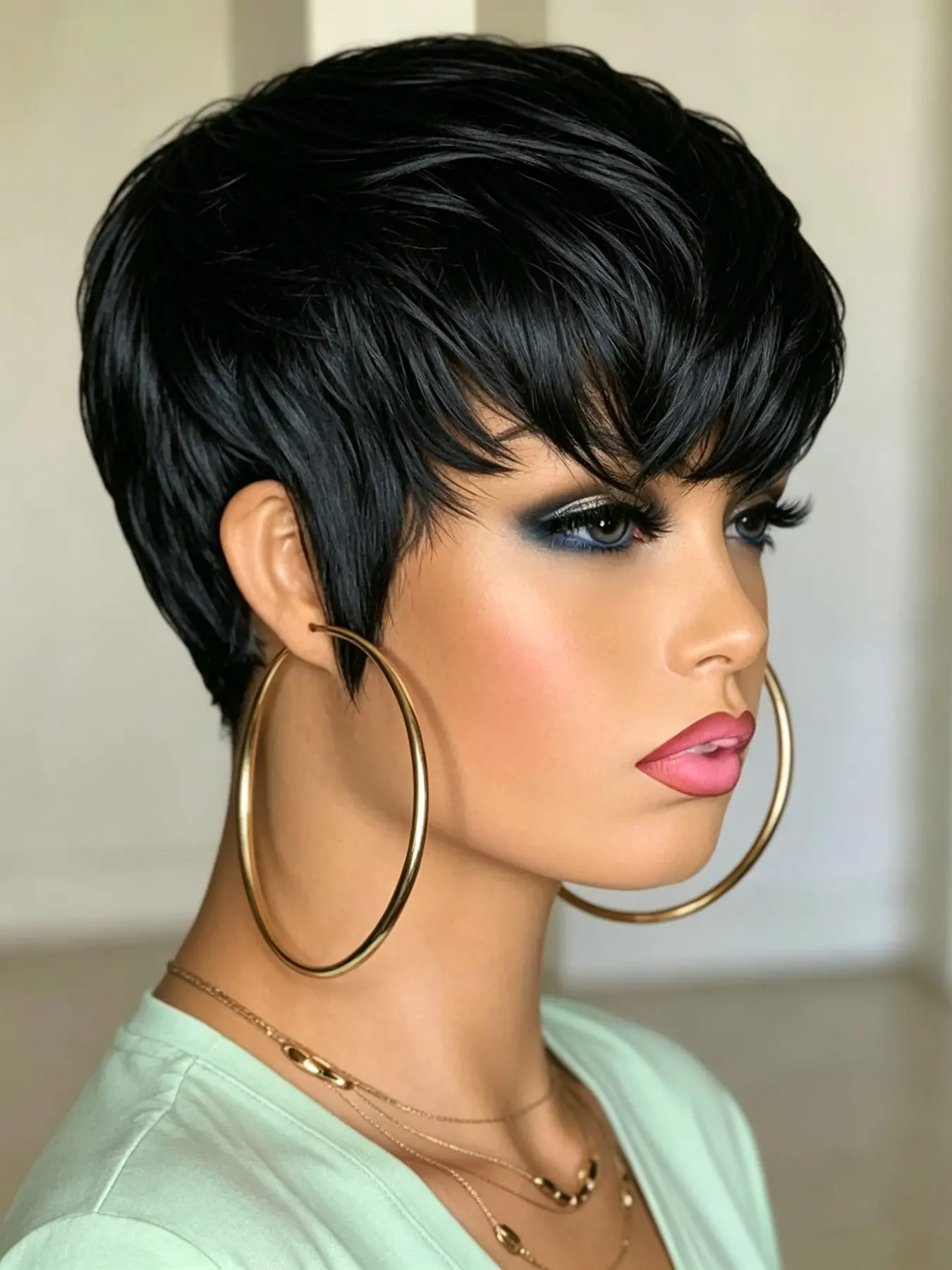 pixie cut wig human hair wig short straight pixie cut wig black color wig for women daily party cosplay use human hair wig pixie wig Straight Wigs