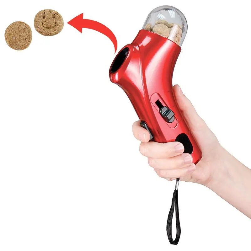 Handheld Pet Treat Launcher - Dog Training Toy for Kibble Snacks, Interactive Play & Lick Bowl Use