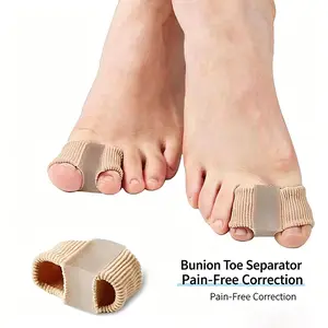 2 Pack Fabric Sleeve Bunion Corrector, Silicone Toe Separator, Big Toe Straightener, Wearable in Shoes for Hallux Valgus Pain Relief