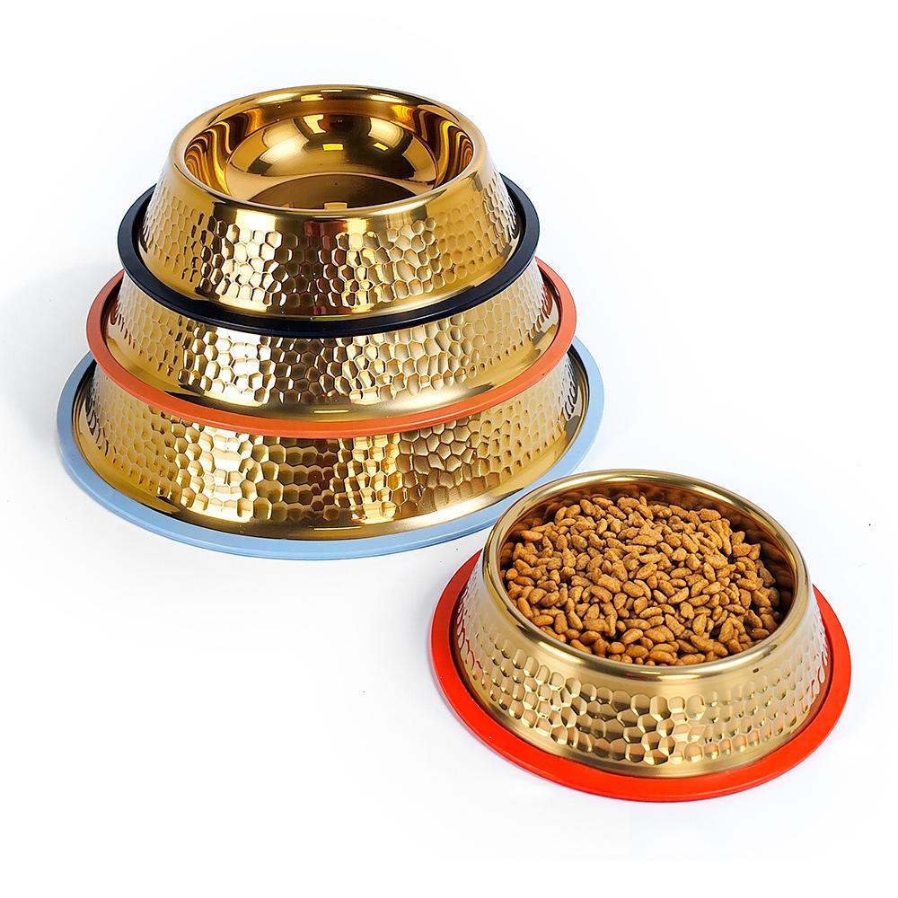 304 Stainless Steel Heavy Duty Pet Bowl, 1 Count Anti-spill Dog Food & Water Bowl, Rustproof BPA-Free Pet Feeding Bowl with Rubber Base, Pet Supplies & Accessories for Dogs & Cats