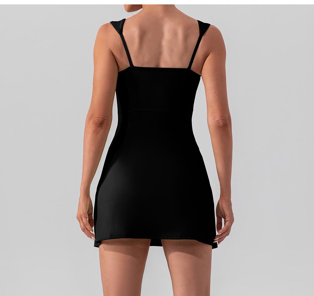 New sexy strapless sleeveless yoga tennis dress, lightweight and breathable outdoor golf sports dress for women