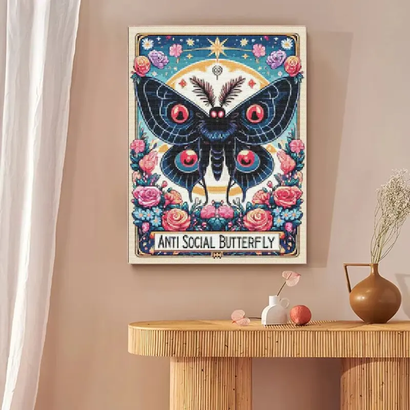 Skull Tarot Diamond Painting Kit Full Round Drill Cat Lady Spill The Tea Moth Leo Dragon Drama Queen Floral Celestial Mystic Mosaic Wall Decor Gift for Women Adults Beginners