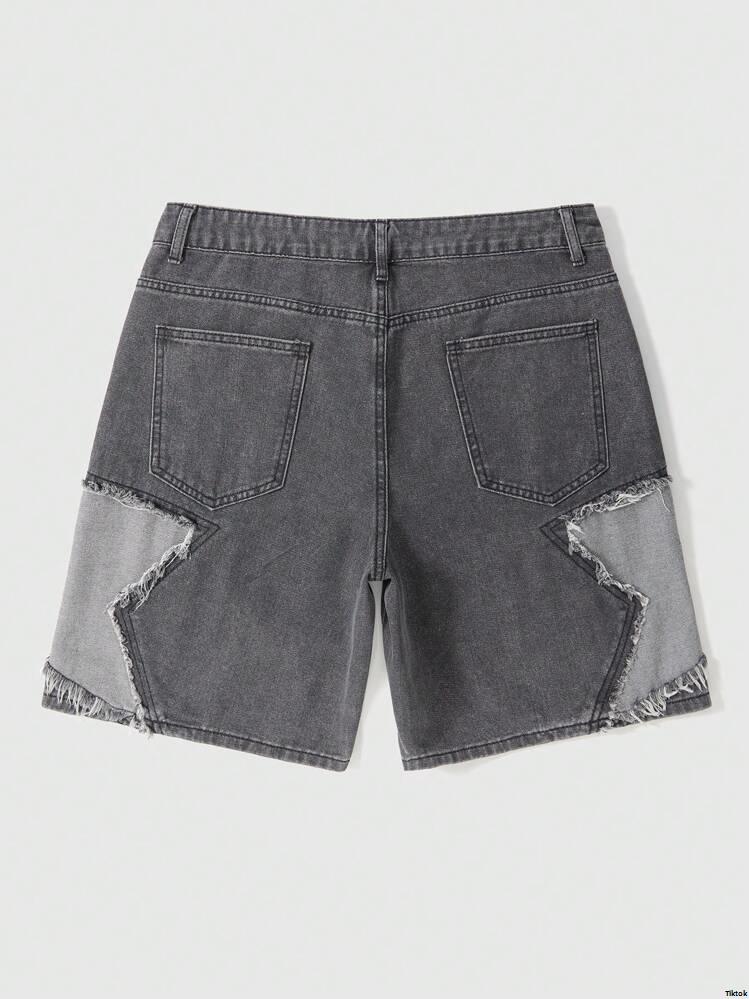 PointedStarFrayedPocketCasualLooseFitDenimShortsJorts - ROMWEMENStreetLifeMen sFive