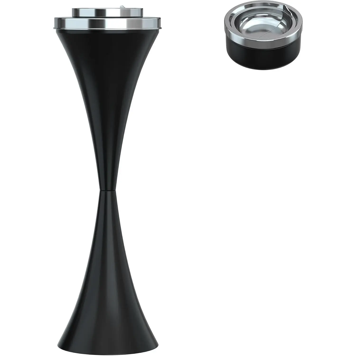 Floor Standing Ashtray w/Detachable Cigar Container,Stainless Steel Cigarette Ash Tray,Outdoor Self-Cleaning Ash Holder w/Weighted Base,Cigarettes Butt Receptacle Disposal for Home Patio