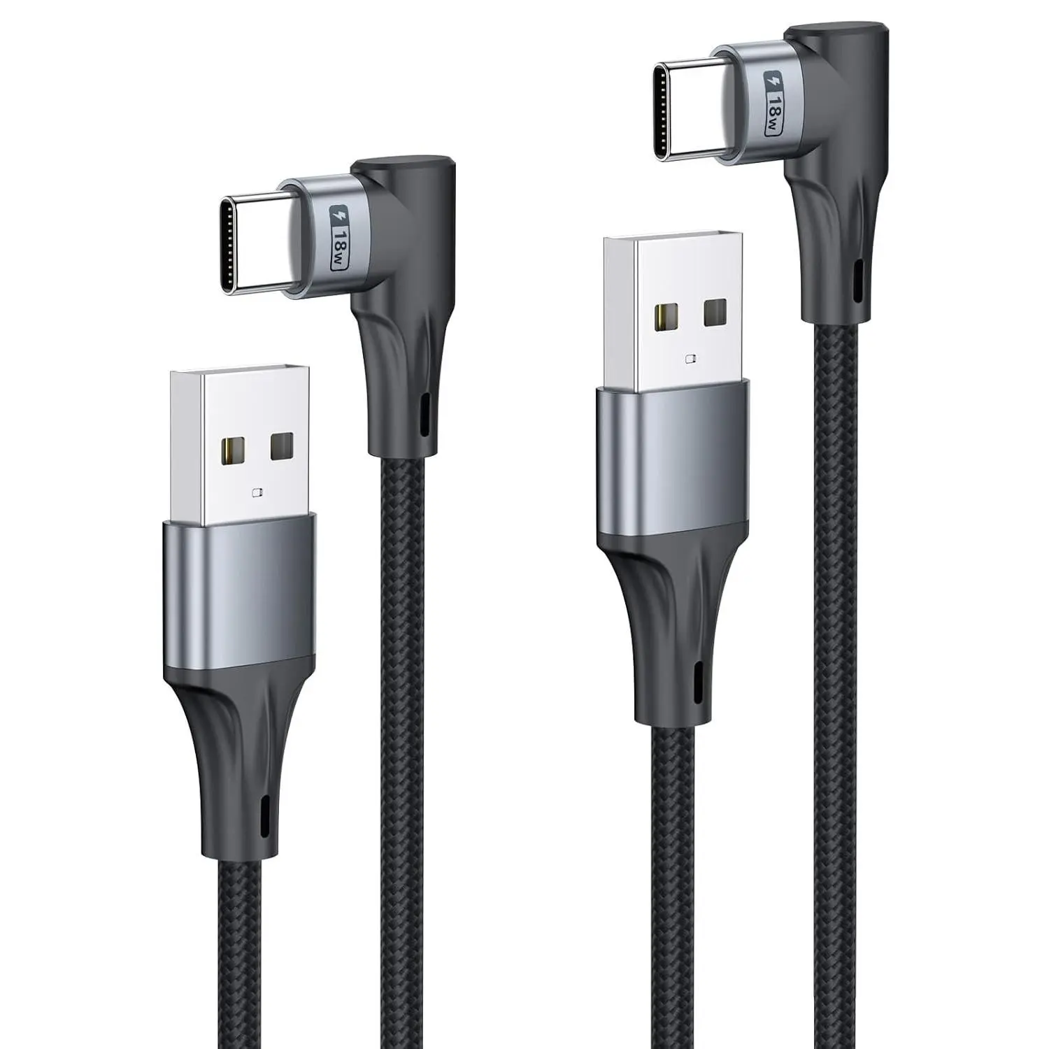 Right Angle USB C to USB A  [1FT 2Pack] for Thick Cases, 90    USB-A to USB-C Data Cord for Phone Stand,  , for  17/16/15, iPad, MacBook
