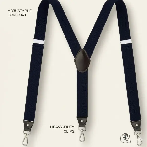 Heavy Duty Y-Back Adjustable Elastic Work Suspenders with Strong Clips for Men & Women