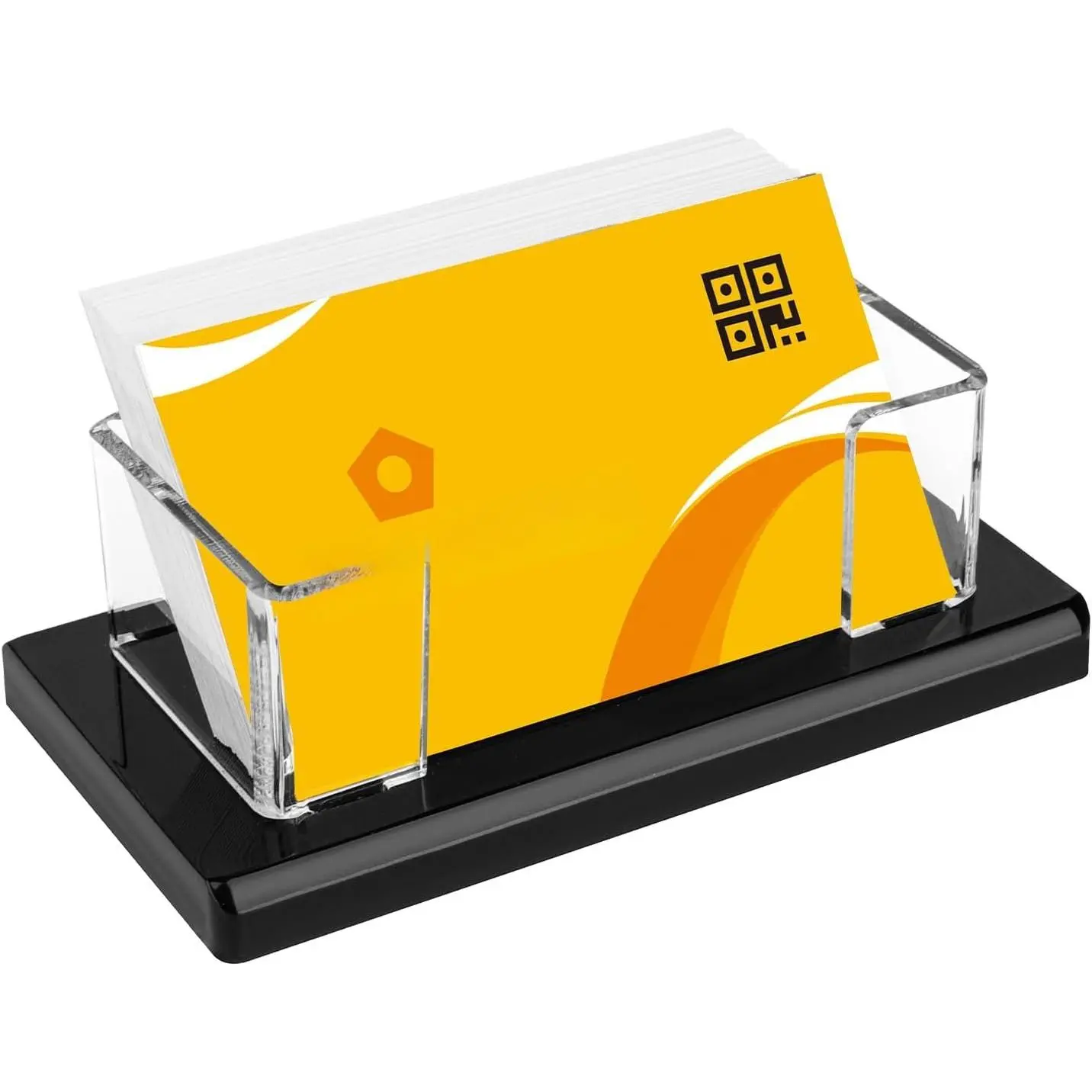 Business Card Holder Black 1Pack Enlarged Holds 120 Cards for Office/Exhibition/Restaurant Desk/Counter Display Name Card Organizer Stand