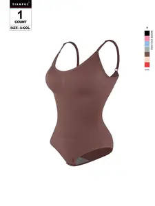 Women's Shapewear U-Neck Halter Seamless Compression Top, Waist Cincher, Smooth Back, Wearable Outerwear, All Seasons Casual Style