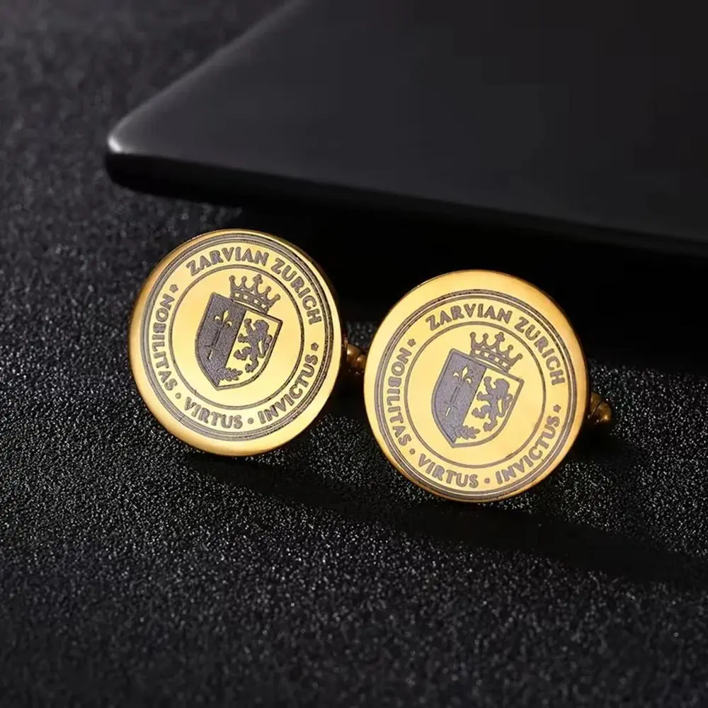 Custom Black Engraved Logo Cufflinks Men's Picture Tie Clip Anniversary Wedding Birthday Groomsmen Gift Stainless Steel Jewelry