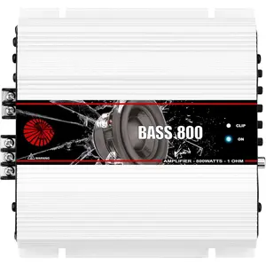 Bass 800 1 Ohm Monoblock Amplifier 800 Watts Rms 1 , 14.4VDC Out Power Full Range,  for Sub/Bass - /High Level Input,  Audio