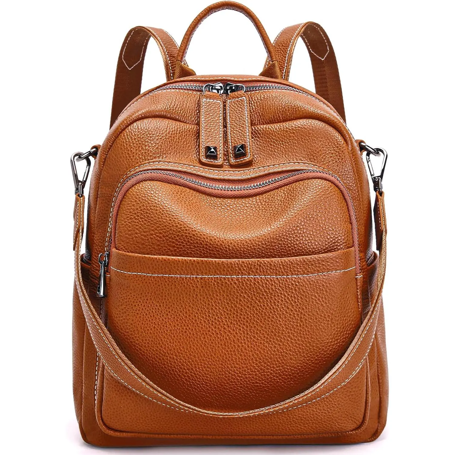 Backpack Purse Women: Convertible Elegant Backpacks | Anti  Soft Womens Travel Backpack (01 Medium-Caramel Brown)
