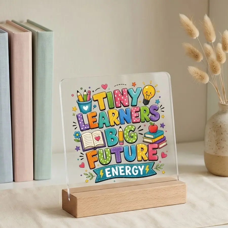 Cartoon Acrylic Desktop Decor, Kids Learning Motivational Gift, Transparent Acrylic Ornament, Nursery Classroom Decoration, Child Birthday Souvenir