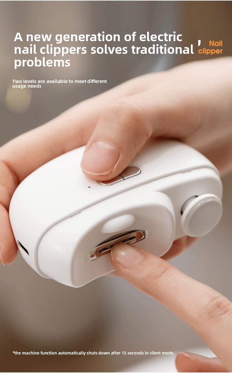 3-in-1 Electric Nail Clipper Trimmer & Polisher with No Mess Debris Collector, All-in-One Manicure Pedicure Tool for Cutting, Filing, and Cuticle Care, USB Rechargeable with LED Light, Safe Quiet for Elderly Women Men, Portable Nail Care Kit