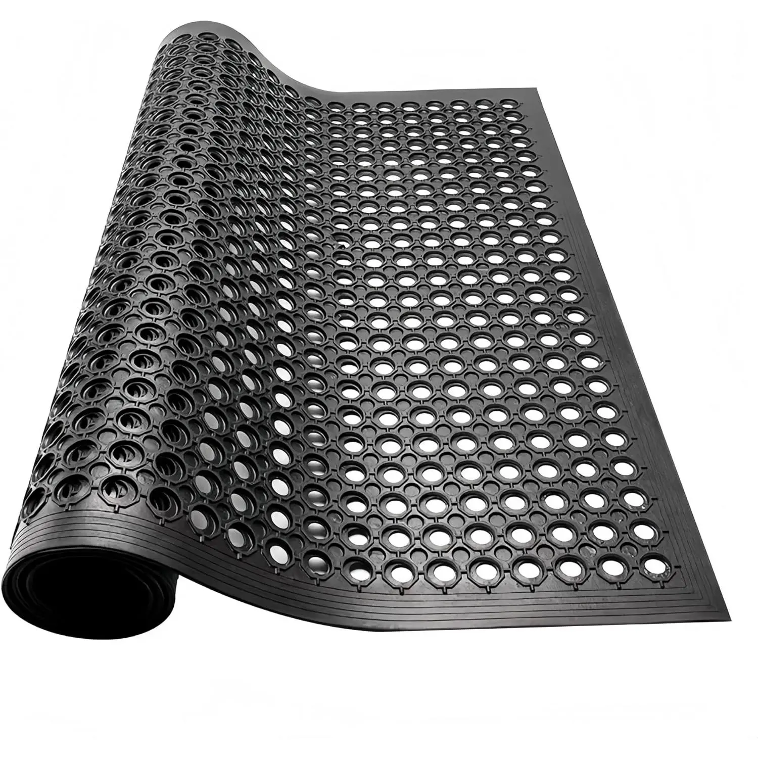 Rubber Floor Mats 60x36 Inch Anti Slip Mat Commercial Kitchen Mat Drainage Mat for Restaurant Bar Kitchen Entryway Indoor Outdoor