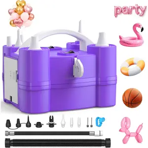 Electric Balloon Pump, 4-in-1 Balloon Blower with Triple Inflating Ports for All Balloons, Air Pump for Sports Balls, Inflator& Deflator for Inflatables (Dust-Proof Storage Bag Included)