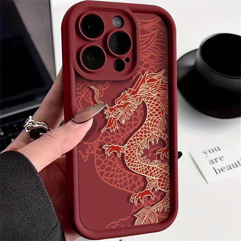 Phone Case: Fashion Dragon Cake Bamboo Pattern Phone Case, Suitable for iPhone 17 E Air Pro ProMax iPhone16 15 14 Plus 13 12 Mini 11 X XS XR