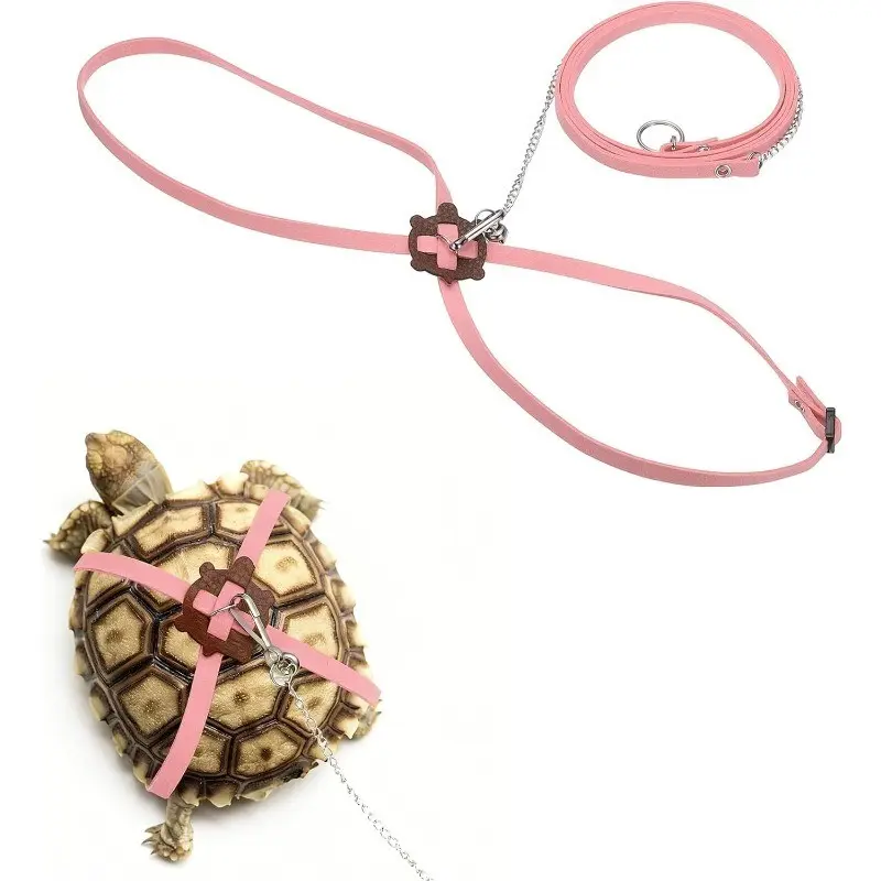 Adjustable Turtle Harness Leash, Pet Turtle Walking Rope with Bell, Suitable for Small Pets Outdoor, Mustache Hamster & More