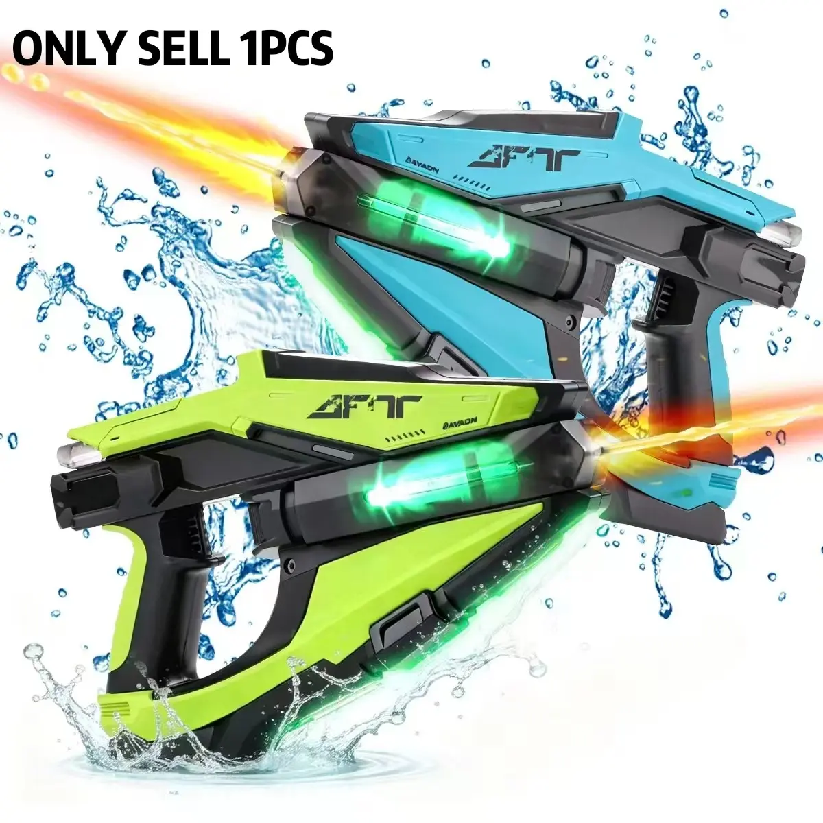 Electric Water Gun with Gradient Lights, Automatic Pulse, 10m Range, Pool Battle Toy, Best Summer Fun for Kids and Adults Aged 8+, Water Blasters