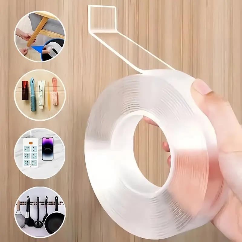 Double Sided Tape, Durable Double Sided, Waterproof Strong Adhesive Tape, Invisible Adhesive, Multifunctional Tape for Plastic, Fabric, Wood, Glass