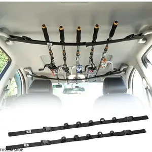 Interior Fishing Rod Rack Heavy Duty Space Saving 5 Rod Capacity Adjustable 30 To 54 Inch SUV Truck Roof Storage FishingTok Summer Essentials Overlanding Anglers Premium Vehicle Carrier System