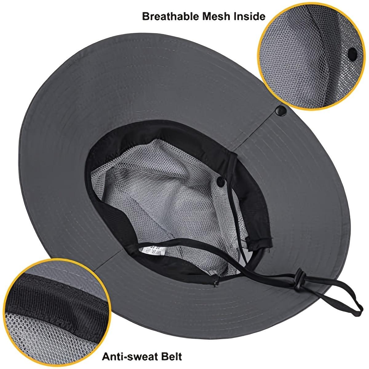 Outdoor ponytail hole breathable mesh fisherman hat, unisex, foldable, cool mesh, lightweight wide-brimmed ponytail bucket hat for outdoor use, hiking, and daily wear