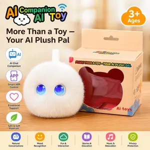 AI Companion Toy, Interactive AI Plush Toy with Smart App Control, Talking Plush Pet, Voice Chat Robot, Emotional Support Toy, Storytelling Music Learning Companion, Educational Kids Toy, Smart Plush Friend for Boys Girls Ages 3+, Birthday Christmas Gift