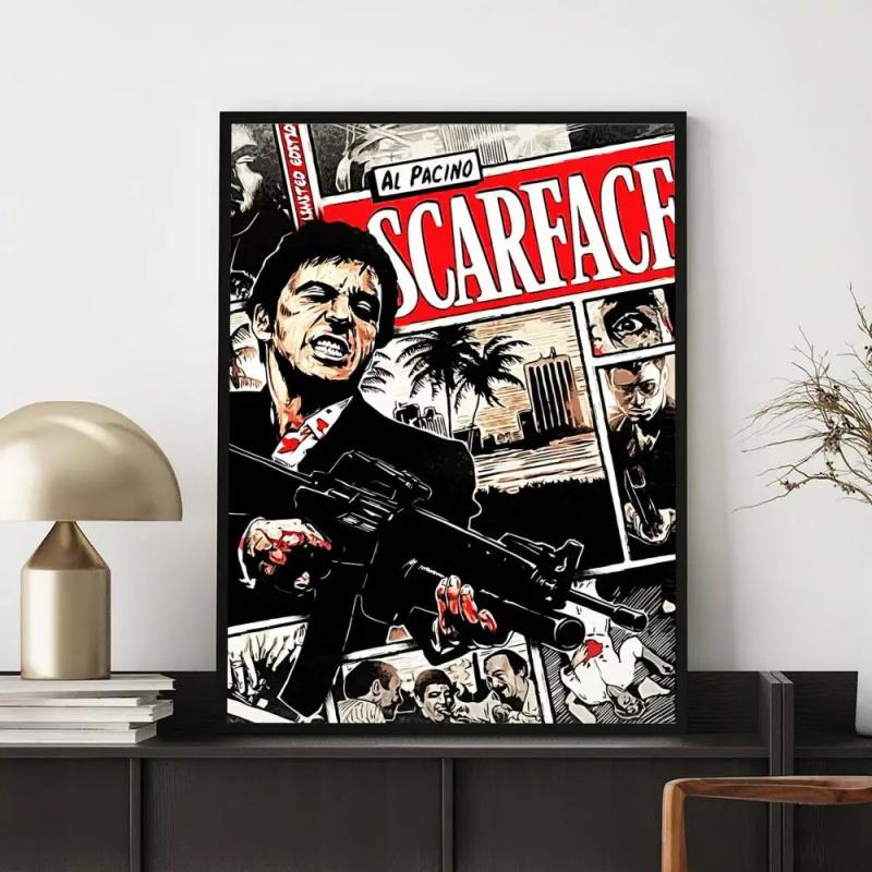 Movie S-Scarface Poster Versatile Waterproof Wall Decor Self Adhesive Perfect for Any Room & Ideal Gift Themed movie poster film memorabilia poster Movie related poster home decor wall art modern poster