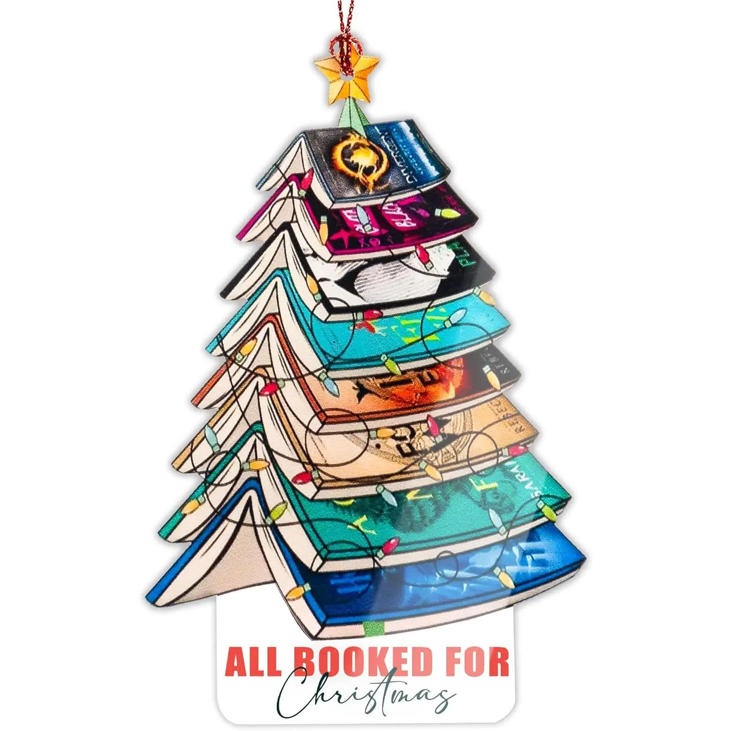 Book Lovers Gifts for Women, Bookshelf Library Decor, Book Tree Ornament  for Lover Reading, for Book Lovers, Teacher, Librarian, Reader, Bookworm, Christmas Ornaments 2026
