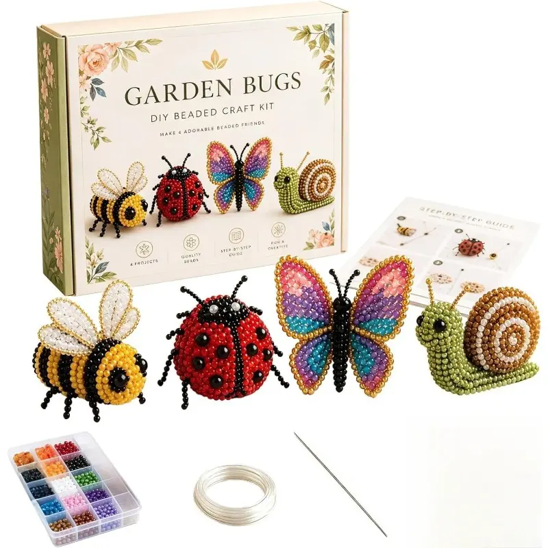 3D Beaded Animal Kit, Upgraded Bead Embroidery Set with English Instructions, Premium DIY Craft for Beginners & Hobbyists, Home Decor Art Supply Gift Idea