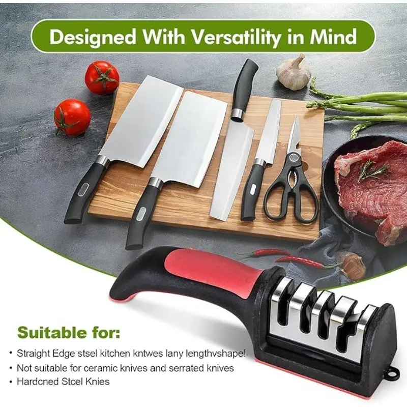 Professional Tungsten Steel Ceramic Whetstone, Multi-Functional Knife Sharpener, Ideal for Coarse & Fine Grinding, Essential for Kitchen Knife Maintenance