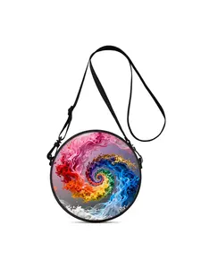 Lightweight Women's Crossbody Bag with 2D Printed Rainbow Gold Glitter Smoke Vortex Art, Perfect Gift For Her, Multiple Carrying Ways: Crossbody, Single Shoulder, Double Shoulder & Handheld, Great For Commuting, Outdoor Trips, Casual Daily And Campus