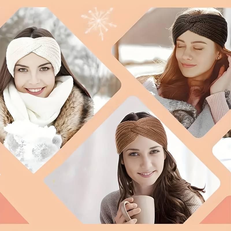 [Best Christmas Gift]  Triple KnotWarmth Ribbed Knit Headband Set-3pcs-4pcs (Classic Neutrals,)