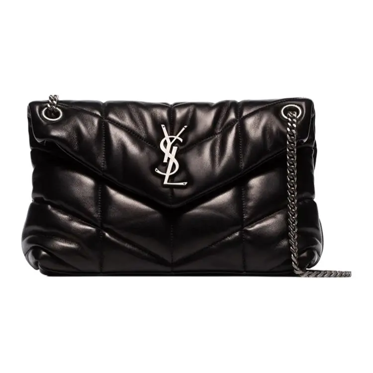 Saint Laurent YSL Puffer Cloud Bag – Women’s Quilted Lambskin Shoulder Bag in Black