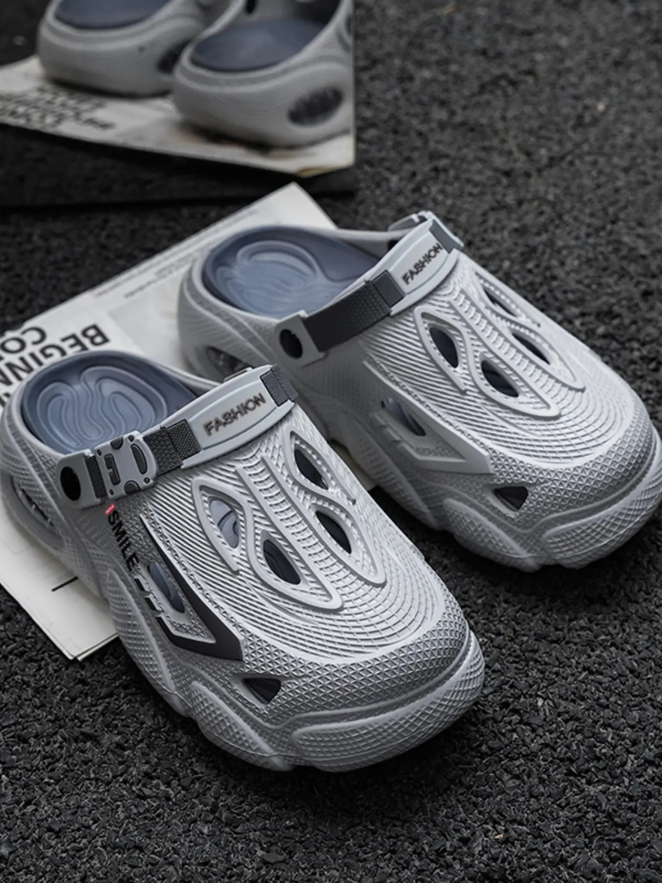 Men's Summer Eva Slippers, Non-Slip Closed-Toe Sandals, Thick Sole Beach Shoes, Outdoor Leisure Sports Footwear, All-Season Comfort