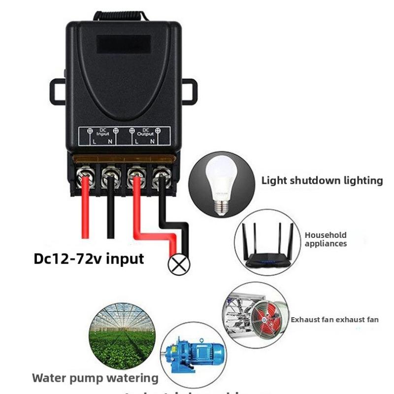 433mhz Universal Wireless Remote Switch, 220v Single Channel Relay Receiver with 2 Transmitters, Garage Door, Electric Curtains, Lighting