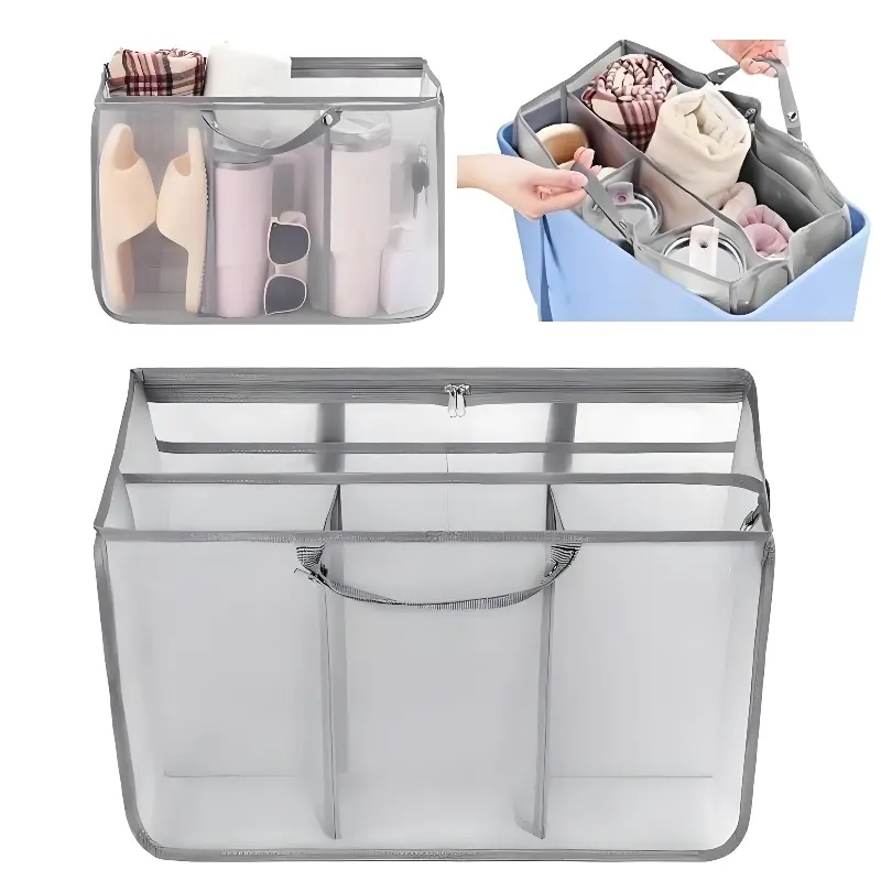 1pc Large Efficient Classified Beach Bag Storage Bag - Say Goodbye to Clutter, Compatible with Accessory Plugins, Suitable for Various Beach Bags, Simple And Large Capacity Multifunctional Partition Bag, Essential for Beach Vacation Travel