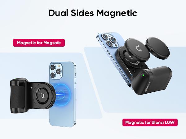 ​Ulanzi MA45 Magnetic Wireless Power Grip Mini Power Bank Grip for iPhone 16 15 14 13 Pro Pro Max Vertical&Horizontal Shooting