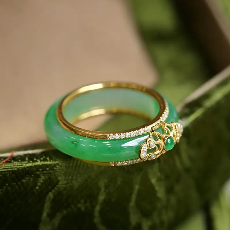 Vintage Imitation Natural Stone Zircon Jewelry Ring for Women, Elegant Daily Wear Party Accessory, Plain Copper Chain Material, All Seasons