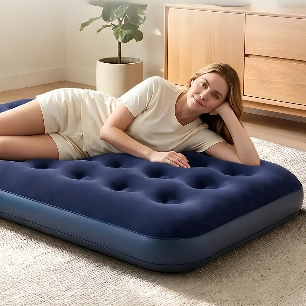 Single Size Air Mattress Inflatable Camping Bed Sleeping Pad,Include Pump