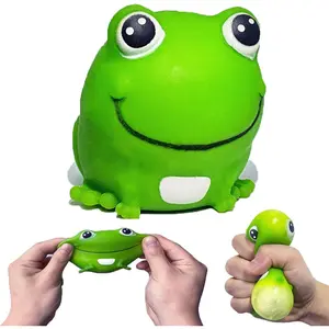 Frog Stress Balls Squeeze Toy for Anxiety Relief, Frog Squishy Sensory Toys for Adults and Kids, Stretch and Squeeze Cute Animal Stress Balls, Dough Ball Frog Toys for Party Favors